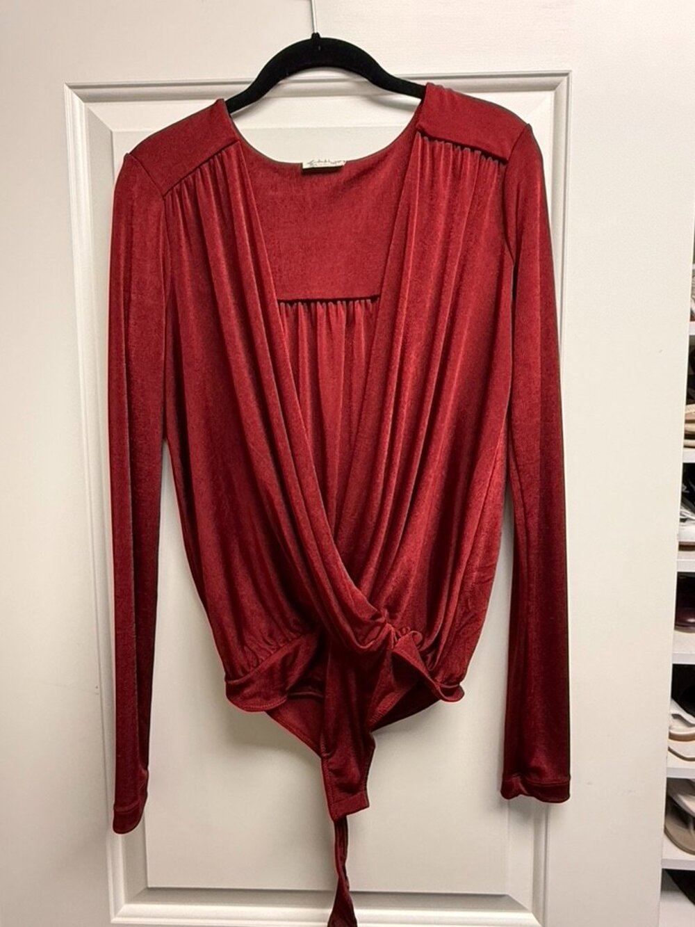 Free People Intimately Burgundy Bodysuit -  Size L